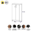 Ver imagem 2 de Armário Escritório F5 2 Portas 4 Prateleiras MDP 80cm Nogal com Preto F5 Office