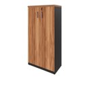 Ver imagem 5 de Armário Escritório F5 2 Portas 4 Prateleiras MDP 80cm Nogal com Preto F5 Office
