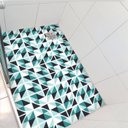 Ver imagem 1 de Adesivo Piso Box Banheiro Arte Azul Turquesa Antiderrapante Colacomigo 1,20 X 0,97 Metros