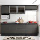 Ver imagem 1 de Cozinha Moderna Completa com Nicho 260cm 7 Peças Etna Poliman Móveis
