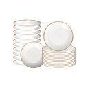 Ver imagem 1 de Jogo de Pratos 24 Peças Rústico Marrom em Porcelana Decorada - Tramontina