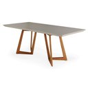 Ver imagem 1 de Mesa de Jantar Retangular Madeira Tampo Laqueado com Vidro - Olimpo:180x100cm