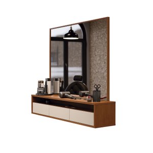 Bancada Suspensa para Salão de Beleza Cabeleireiro Balcão de Barbearia Suspensa Life 1.12 - Off Whit