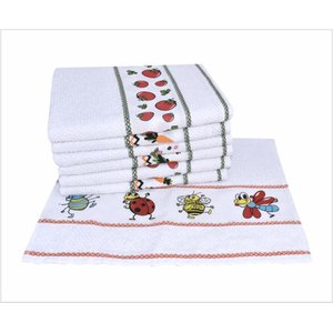 Pano de Prato Atoalhado Estampado 45X70 - 6 unidades