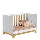 Ver imagem 5 de Quarto Infantil Flora Guarda Roupa 2 Portas Correr, Comoda 4 Gavetas, Berço Freijo/branco