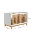 Ver imagem 4 de Quarto Infantil Flora Guarda Roupa 2 Portas Correr, Comoda 4 Gavetas, Berço Freijo/branco