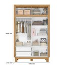 Ver imagem 6 de Quarto Infantil Flora Guarda Roupa 2 Portas Correr, Comoda 4 Gavetas, Berço Freijo/branco