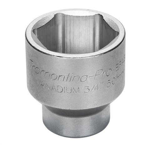 Soquete Sextavado em Aço Cromo Vanádio 18 Mm - Encaixe 3/4" Tramontina