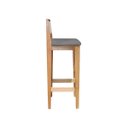Ver imagem 5 de Kit 4 Banquetas Madeira Mel Bandada com Encosto Palha Rattan:Mel com Linho Chumbo