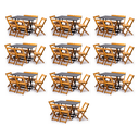 Ver imagem 1 de Kit 10 Conjuntos Dobráveis 120x70 com 6 Cadeiras Preto/Mel - m.B Móveis
