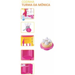 Cozinha Infantil Turma da Mônica 8076 Completa Geladeira Fogão Forno Pia Sai água de Verdade - 3