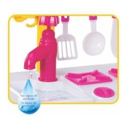 Cozinha Infantil Turma da Mônica 8076 Completa Geladeira Fogão Forno Pia Sai água de Verdade - 2