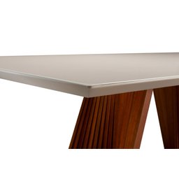 Mesa de Jantar Florença 08 Lugares Base em Madeira Maciça Tampo Off White - 3