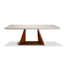 Ver imagem 1 de Mesa de Jantar Florença 08 Lugares Base em Madeira Maciça Tampo Off White