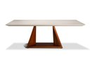 Ver imagem 1 de Mesa de Jantar Florença 08 Lugares Base em Madeira Maciça Tampo Off White