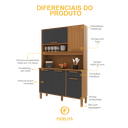 Ver imagem 7 de Armário de Cozinha Compacta Fidelitá Grécia 120cm 5 Portas 1 Gaveta com Tampo e Fundo