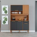 Ver imagem 1 de Armário de Cozinha Compacta Fidelitá Grécia 120cm 5 Portas 1 Gaveta com Tampo e Fundo