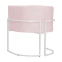 Ver imagem 2 de Poltrona Luana Suede Rosa Bebê Base Branca Sala Luxo - Fm