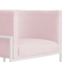 Ver imagem 3 de Poltrona Luana Suede Rosa Bebê Base Branca Sala Luxo - Fm