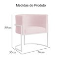Ver imagem 4 de Poltrona Luana Suede Rosa Bebê Base Branca Sala Luxo - Fm