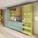 Ver imagem 4 de Cozinha 6 Peças Marquesa 9 Portas 6 Gavetas MDF 340cm Verde Nesher Móveis