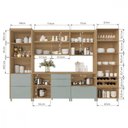 Ver mais imagens de Cozinha 6 Peças Marquesa 9 Portas 6 Gavetas MDF 340cm Verde Nesher Móveis