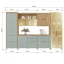 Ver imagem 3 de Cozinha 6 Peças Marquesa 9 Portas 6 Gavetas MDF 340cm Verde Nesher Móveis