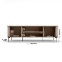 Ver imagem 4 de Rack Bancada Brasilia Grigio Fosco/Canela para TV até 75” - Mobler