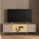 Ver imagem 5 de Rack Bancada Brasilia Grigio Fosco/Canela para TV até 75” - Mobler