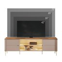 Ver imagem 2 de Rack Bancada Brasilia Grigio Fosco/Canela para TV até 75” - Mobler