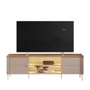 Ver imagem 1 de Rack Bancada Brasilia Grigio Fosco/Canela para TV até 75” - Mobler