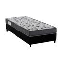 Ver imagem 1 de Cama Box Solteiro: Colchão Espuma Ortobom D33/EP Fort Tech ISO 100 + Base CRC Suede Black(88x188)