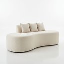 Ver imagem 6 de Sofa Organico 3LUGARES Feijão Bouclé Bege Curvo Anatomico Salas Clinicas Recepçao Barbearias Hotel P