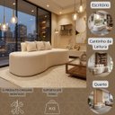 Ver imagem 7 de Sofa Organico 3LUGARES Feijão Bouclé Bege Curvo Anatomico Salas Clinicas Recepçao Barbearias Hotel P