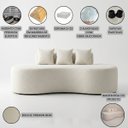 Ver imagem 3 de Sofa Organico 3LUGARES Feijão Bouclé Bege Curvo Anatomico Salas Clinicas Recepçao Barbearias Hotel P