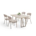 Ver imagem 2 de Conjunto Sala de Jantar com 4 Cadeiras Betina Bege/Champagne/Off White