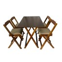 Ver imagem 1 de Mesa Dobrável com 4 Cadeiras Estofadas 120x70 Creme