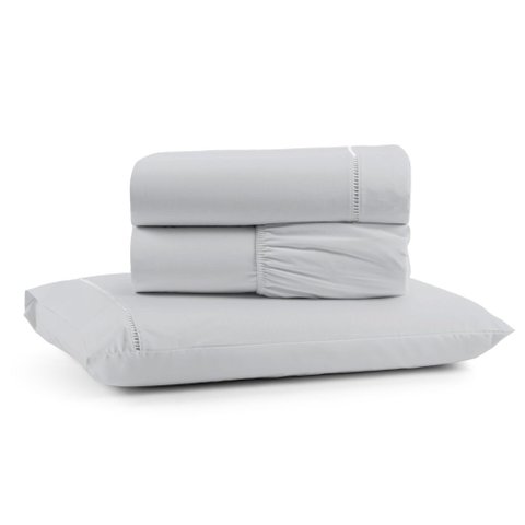 Jogo de Lençol Solteiro Mirante 100% Algodão 3 Peças - Cinza Casa Show Enxovais