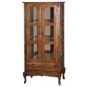Ver imagem 1 de Cristaleira Antique Alta Lateral Com 2 Portas de Vidro e 1 Gaveta 1001e Avelã