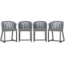 Ver imagem 1 de 4 Cadeiras de Jantar Área Noronha em Alumínio com Pintura Preta Corda Náutica E8 Trama Original