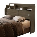 Ver imagem 5 de Cabeceira Jéssica Castanho de Mdf para Box Queen 1,60 com 2 Portas Nichos e Prateleiras para Quarto