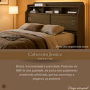 Ver imagem 6 de Cabeceira Jéssica Castanho de Mdf para Box Queen 1,60 com 2 Portas Nichos e Prateleiras para Quarto