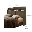 Ver imagem 3 de Cabeceira Jéssica Castanho de Mdf para Box Queen 1,60 com 2 Portas Nichos e Prateleiras para Quarto