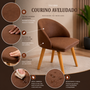 Ver imagem 5 de Kit 2 Cadeiras Jantar Diamante Courino Aveludado Pés Madeira