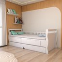 Ver imagem 3 de Cama Infantil Bicama Tesouro 2 Gavetas 100% Mdf Branco - Panorama Móveis