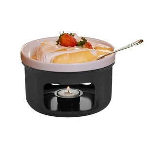 Aparelho de Fondue para Queijo Brie Prato de Cerâmica Porcenala com Espatula Entrada Aperitivo