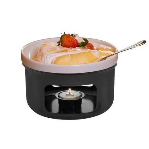 Aparelho de Fondue para Queijo Brie Prato de Cerâmica Porcenala com Espatula Entrada Aperitivo