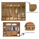 Ver imagem 5 de Guarda Roupa Casal com Vidro Reflecta LED 6 Portas em MDF Dubai Bianchi