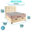 Ver imagem 2 de Conjunto Cama Box Bau Perola Casal + Colchão Molas Ensacadas Airtech Ortobom + Cabeceira