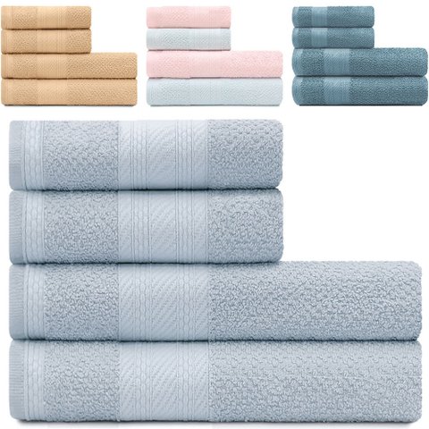 Jogo de Toalhas 4 Peças - Banho + Rosto 100 Algodão Empire Karsten - Emcompre